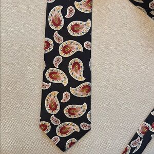 Black and Red Silk Tie with Playful Pattern